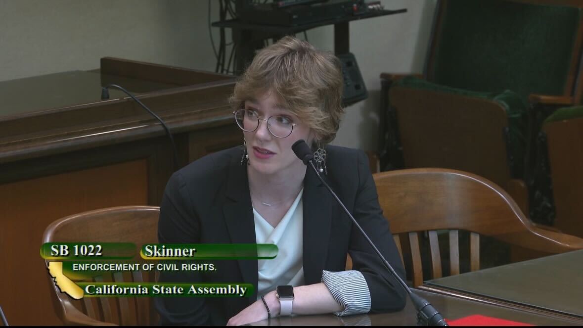 EqualRightsAdv's tweet photo. Two ERA co-sponsored bills passed the Assembly Judiciary Committee yesterday!
@jstender415 &amp; @kel_e_ohara testified in support of #SB1137 which would codify intersectionality in CA anti-discrimination laws and #SB1022 which strengthens Civil Rights Department enforcement (1/2) https://t.co/52zpzVhI2C