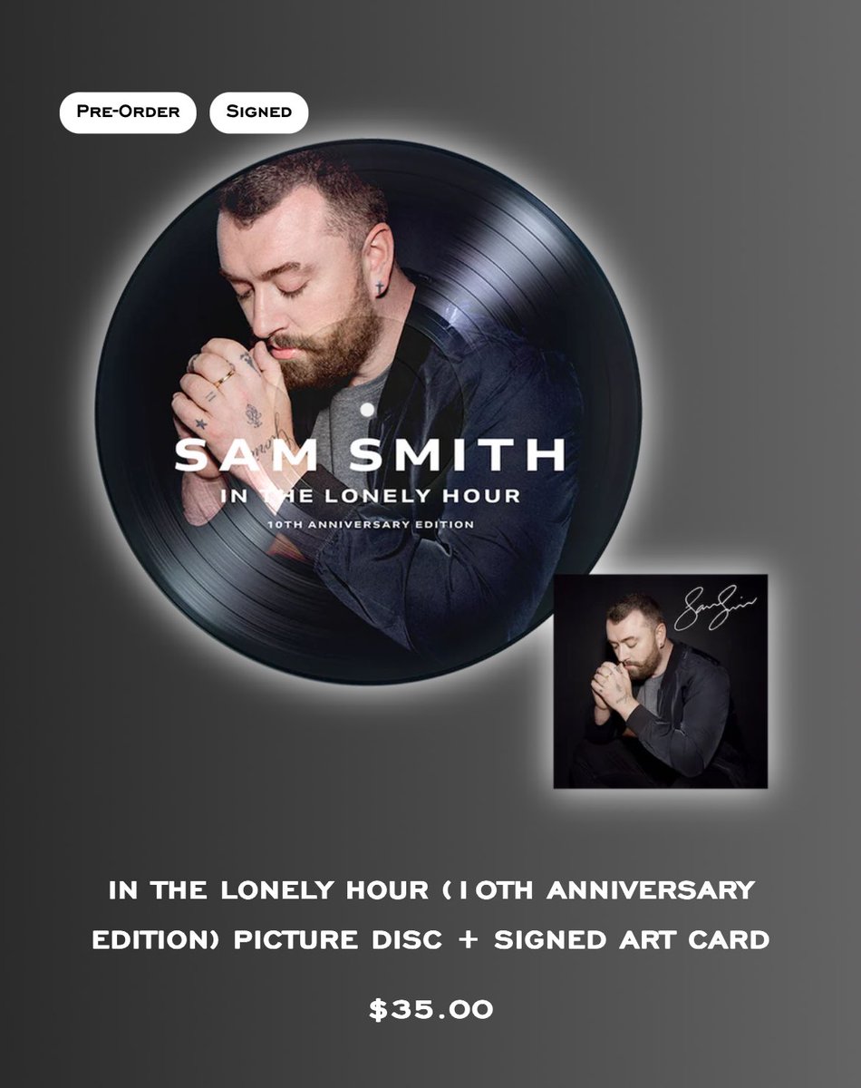Sam Smith Store Website:
 “In The Lonely Hour (10th Anniversary)” 🩶
