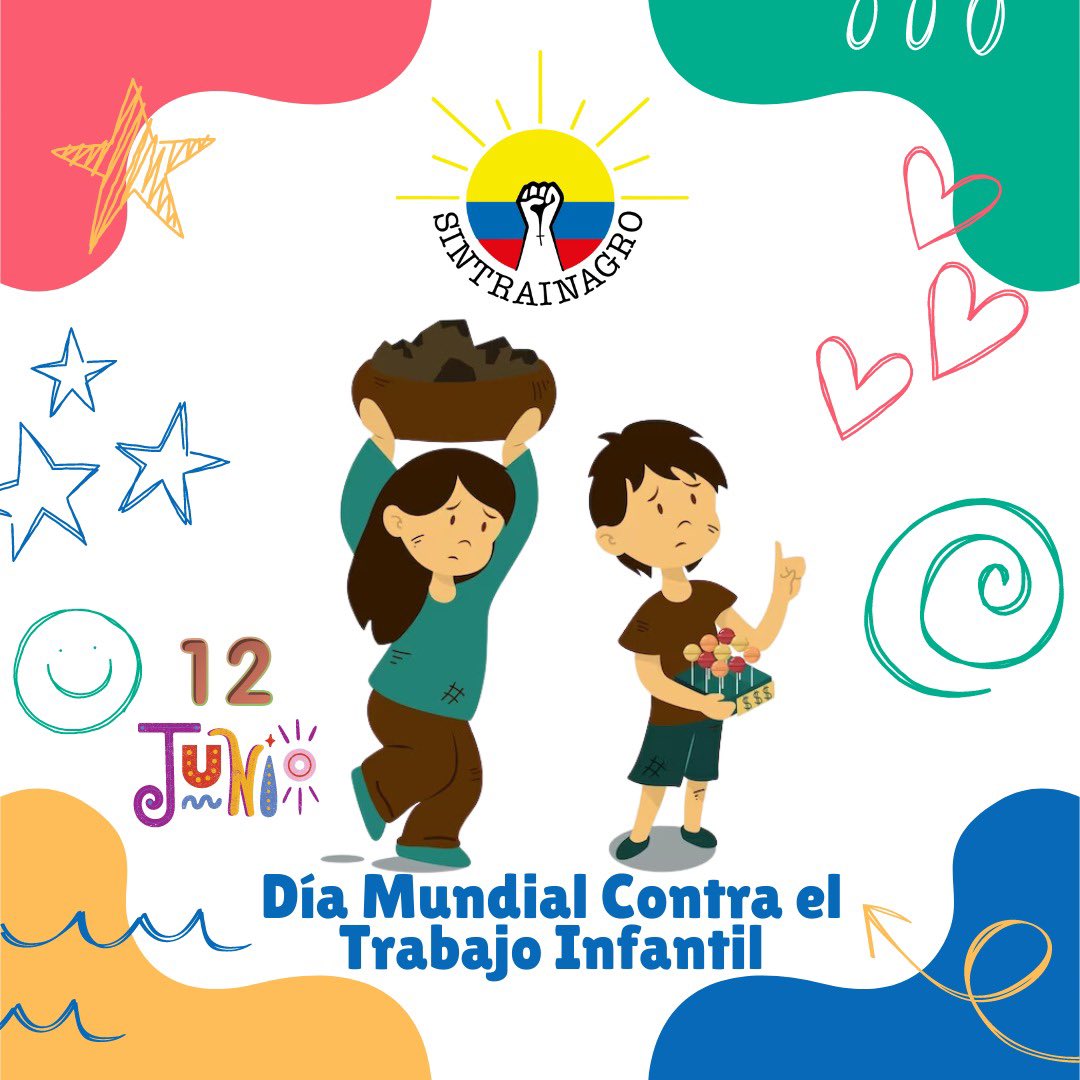 🌍✋ 12 de junio: Día Mundial Contra el Trabajo Infantil✋🌍

Reafirmamos nuestro compromiso con la erradicación del trabajo infantil. Creemos firmemente que cada niño merece un futuro lleno de oportunidades, educación y felicidad.
#Sintrainagro #LaFuerzaQueNosUne