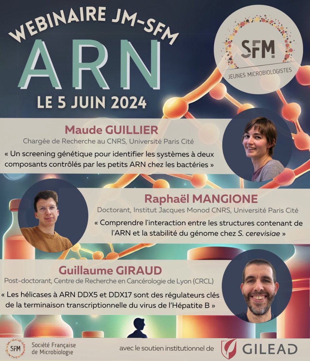 🌟Retour sur notre webinaire JM-SFM ARN🌟

Nous avons eu l'honneur d'accueillir trois intervenants d’exception :
🎤 Maud Guillier  
🎤  <a href="/raphaelmngn/">Raphaël Mangione</a>
🎤 Guillaume Giraud  

Merci ! Vos présentations et les discussions ont été enrichissantes et appréciées par tous les participants.