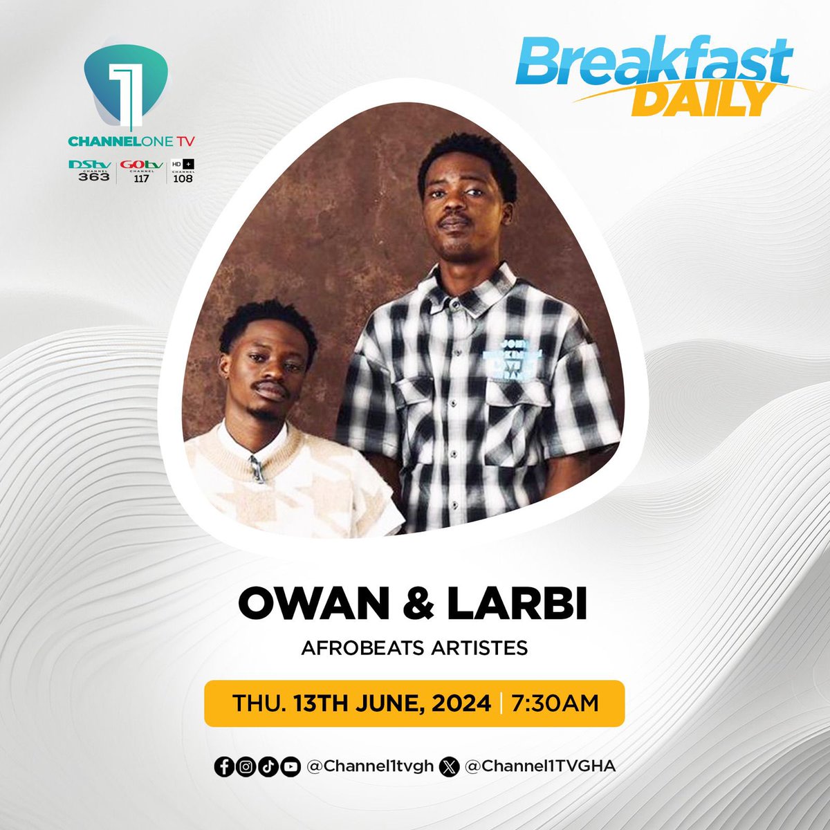 owanandlarbi's tweet photo. Our TV debut made possible by our voices and story.
A milestone closer to what the future holds for us.
Make time and watch us serenade gracefully on @Channel1TVGHA gh tomorrow in the morning. ❤️
#LATB #HeresToNewBeginnings
https://t.co/IPPQeTuk6g https://t.co/kpAlDFnrVd