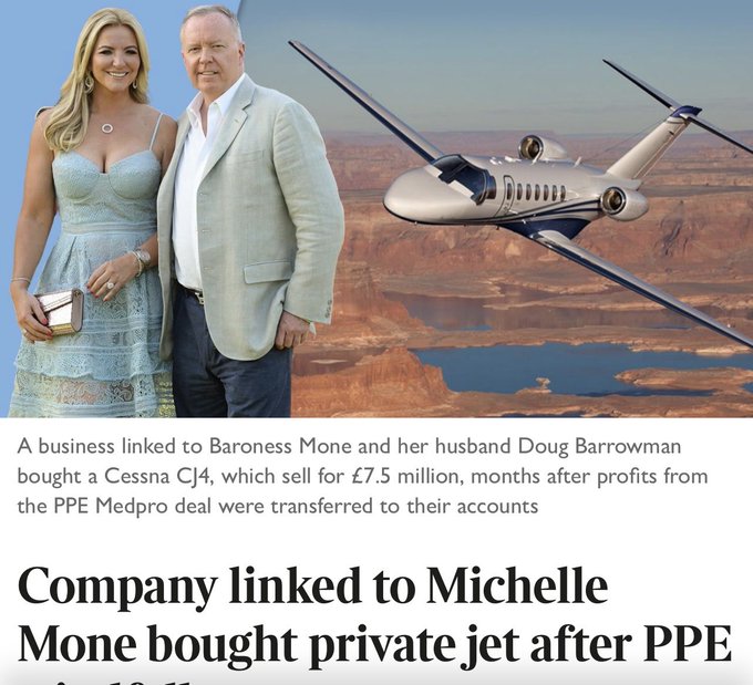 Michelle Mone’s PPE MEDPRO was a company that was less than 3 weeks old, with zero employee’s, no contracts,  no premises, no previous transactions of any kind and with £100 in the bank.  

Then the Government gave it £203,000,000.  

Anyone going to look in her bank account?