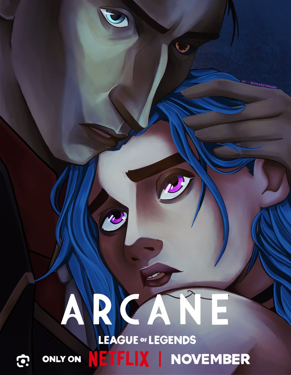 DevilsNatteravn's tweet photo. "I never would have given you to them. Not for anything" - Silco

Season 2 inspired poster.
#Arcane #jinx #silco #LeagueOfLegend #SilcoAndJinx https://t.co/Uf2S0W5zKv