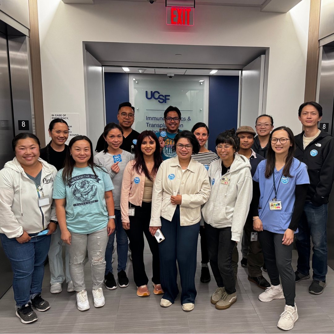 UPTECWA's tweet image. The excitement for our first day of bargaining with @UofCalifornia  yesterday wasn't limited to San Diego. 

All across the state, UPTE members were loudly and proudly displaying their solidarity at work with stickers, pins, and shirts. 

Back to the table today for day 2! #1u