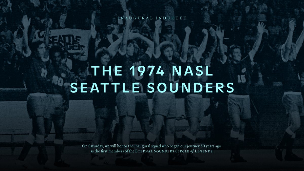 SoundersFC's tweet photo. 🔵 Eternal Sounders Circle of Legends 🔵

Our inaugural inductee will be the 1974 original Seattle Sounders squad. Join us in celebration on Saturday!

MORE ➡️ https://t.co/Qy8A5wQPiN https://t.co/OGeqvXvt7W