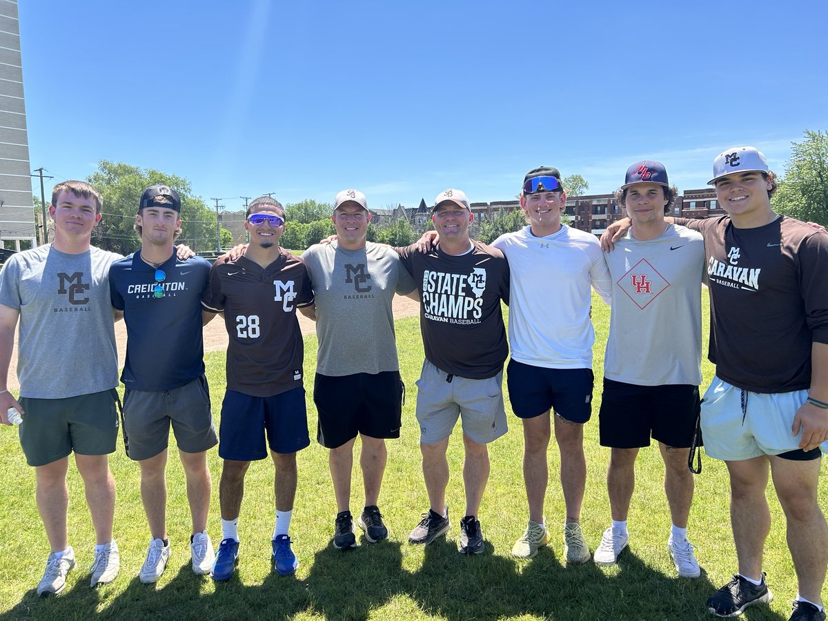 Great group of MC Baseball alums working summer camp. 
   “It’s all about TEAM”