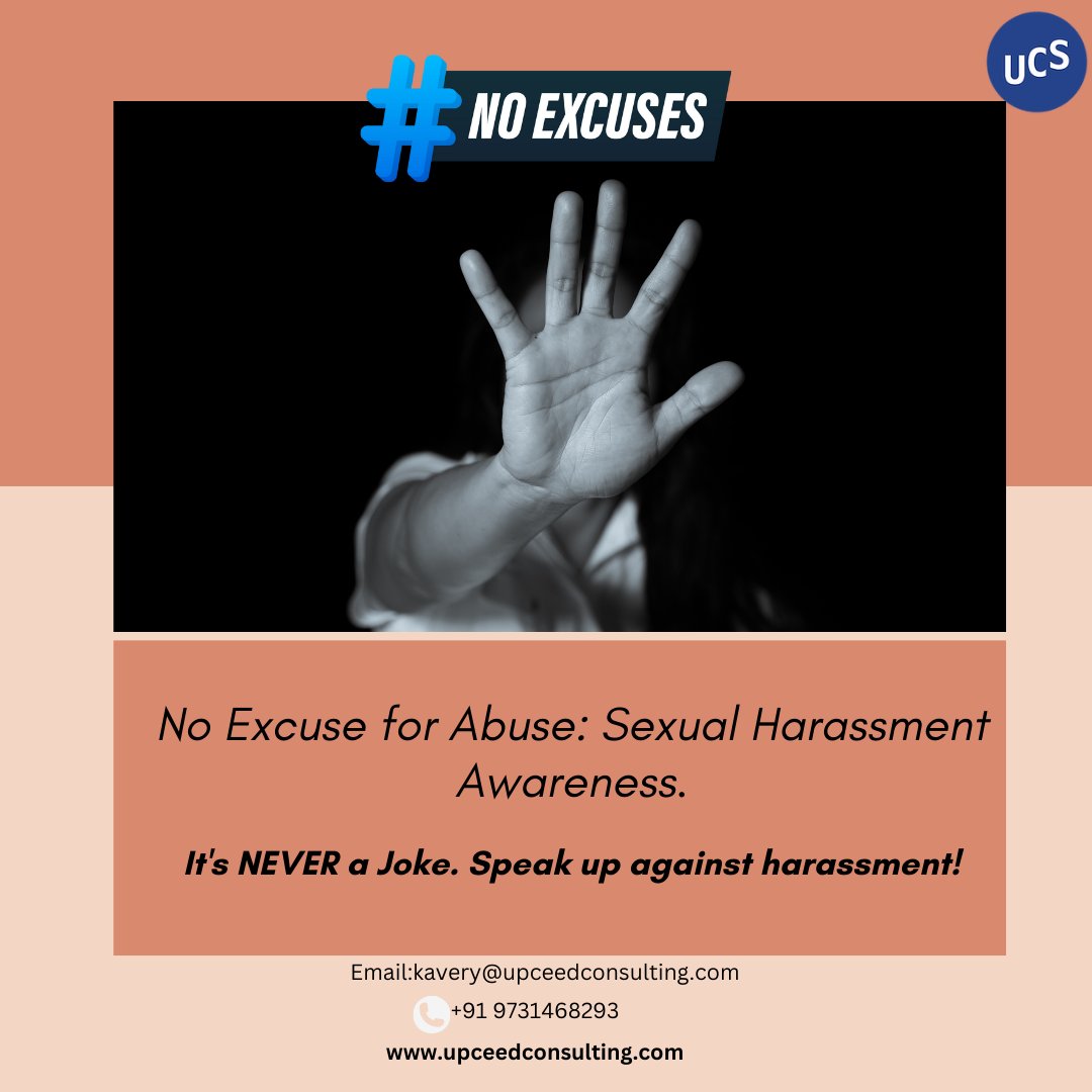 upceed's tweet photo. There's no excuse for abuse. It’s NEVER a joke. It’s SEXUAL HARASSMENT! Let's stand together to create a safe and respectful workplace for everyone. #NoExcuseForAbuse #EndSexualHarassment #SafeWorkplace #WorkplaceRespect https://t.co/7TCNLwXj6D