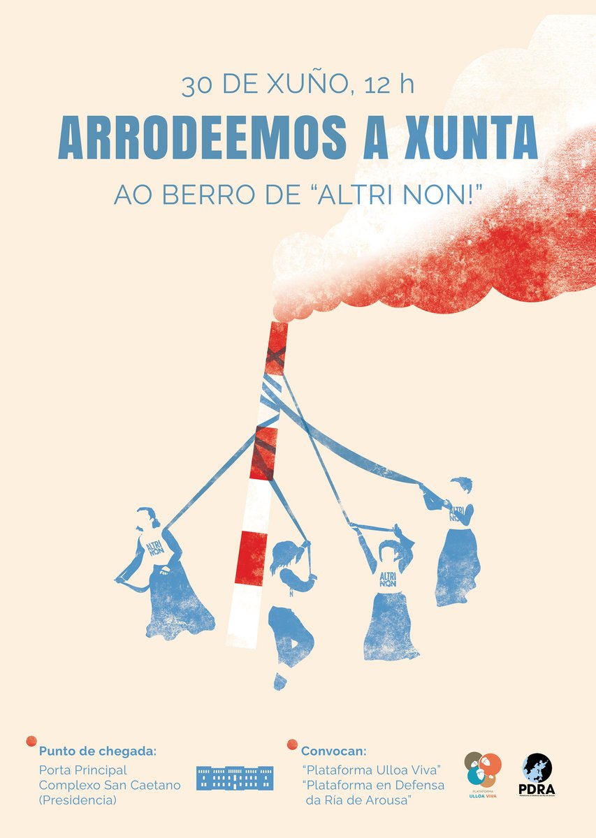 Altri_non's tweet photo. ATENCIÓN E MOITA DIFUSIÓN:
👇👇👇

<<Arrodeemos a Xunta>>
Ao Berro de ALTRI NON!
30 de xuño, 12:00 h

Levamos á capital un problema que é nacional. Galicia toda en perigo pola macrocelulosa de Altri.

#AltriNON
#UllaVivoCelulosaNON
@UlloaViva https://t.co/7ujS1606h4