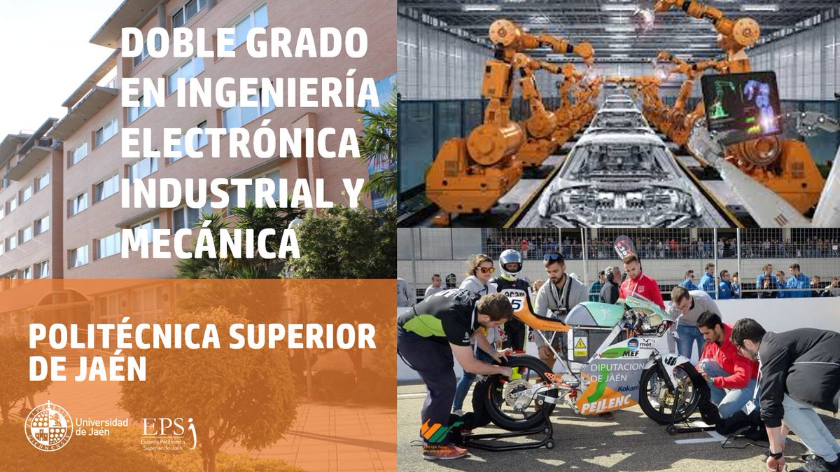 epsjaen's tweet photo. 📢Tu viaje en la @epsjaen en el Doble #Grado de #Ingeniería #Eléctrónica Industrial y #Mecánica de la @ujaen te permitirá transformar desafíos en oportunidades y convertirte en un líder innovador
Más información: https://t.co/QhjkSqZ0L5…
#EPSJ #UJA #UniversidadDeJaén https://t.co/J1cqCynZbj