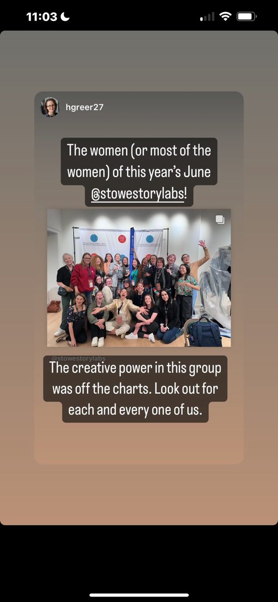 lotusfilmgirl's tweet photo. I was part of a kickass crew of women screenwriters and filmmakers @StoweStoryLabs last week. Still floating from the energy and talent and passion in the mix. Also kindness in abundance. #talentandcreativity🔥 https://t.co/4qggq3XB4o