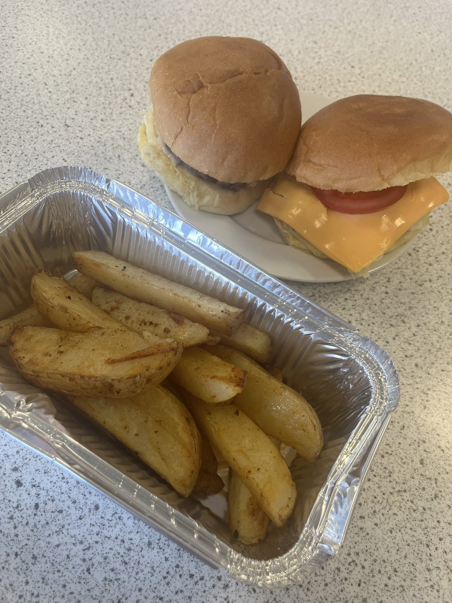 Homemade burgers and spicy potato wedges for our last family cooking session <a href="/KirkintillochHS/">KHS</a> this evening. Well done everyone, it has been a pleasure having you in the department!