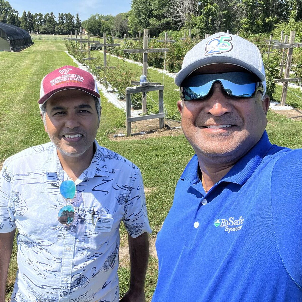 BioSafe_Systems's tweet image. Dr. Vijay Choppakatla, Director of Research &amp;amp; Development, spent last Tues. at the Virginia Tech Hampton Roads Agricultural Research and Extension Center for their Berry Field Day. Here he is with Dr. Jayesh B. Samtani, Associate Professor and Small Fruit Extension Specialist.