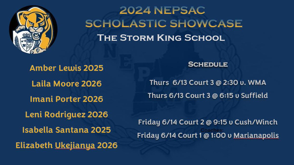 BobbyP_TX's tweet photo. Good luck tomorrow and Friday to @ImaniPorter_  and her Storm King teammates who will be playing in the NEPSAC Scholastic Showcase! #CollegeExposure https://t.co/5rfqdVyprB