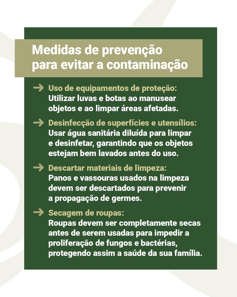 Granpalrs's tweet photo. A cartilha divulgada pela #BrigadaMilitar aborda os cuidados pós-enchente, além de detalhar riscos de doenças, como leptospirose, conjuntivite, doenças diarreicas agudas, dengue e acidentes com animais peçonhentos. https://t.co/lbdNEGU2Cm