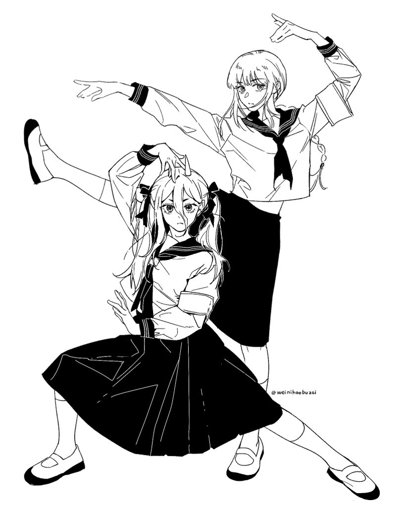 offlinnne_'s tweet photo. 练习3️⃣
（动作有参考
#chainsawman #チェンソーマン
#マキマ #パワー https://t.co/g3WUM7ab71