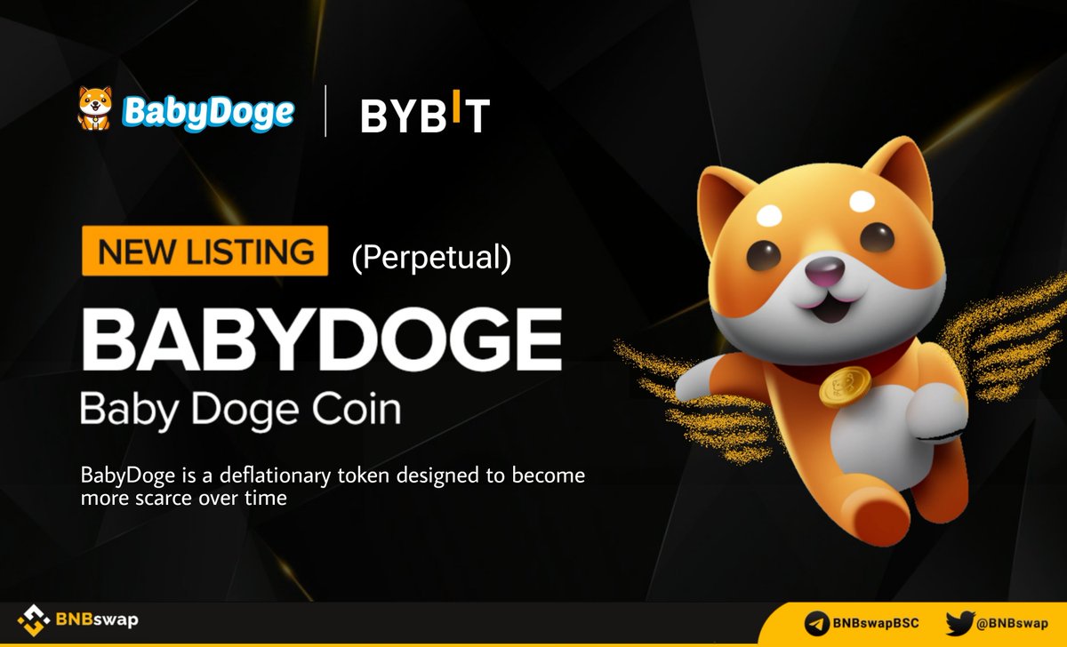 BNBSwap's tweet photo. 📢 @babydoge $BABYDOGE is now listed in @Bybit_Official (Perpetual Futures up to 25x)

#BABYDOGE a leading meme token which is a deflationary token designed to become more scarce over time

Trade;
https://t.co/eSzrU2k2BW

#Babydogecoin #Memecoin #BullMarket #Cryptonews https://t.co/Es17VMx2s3