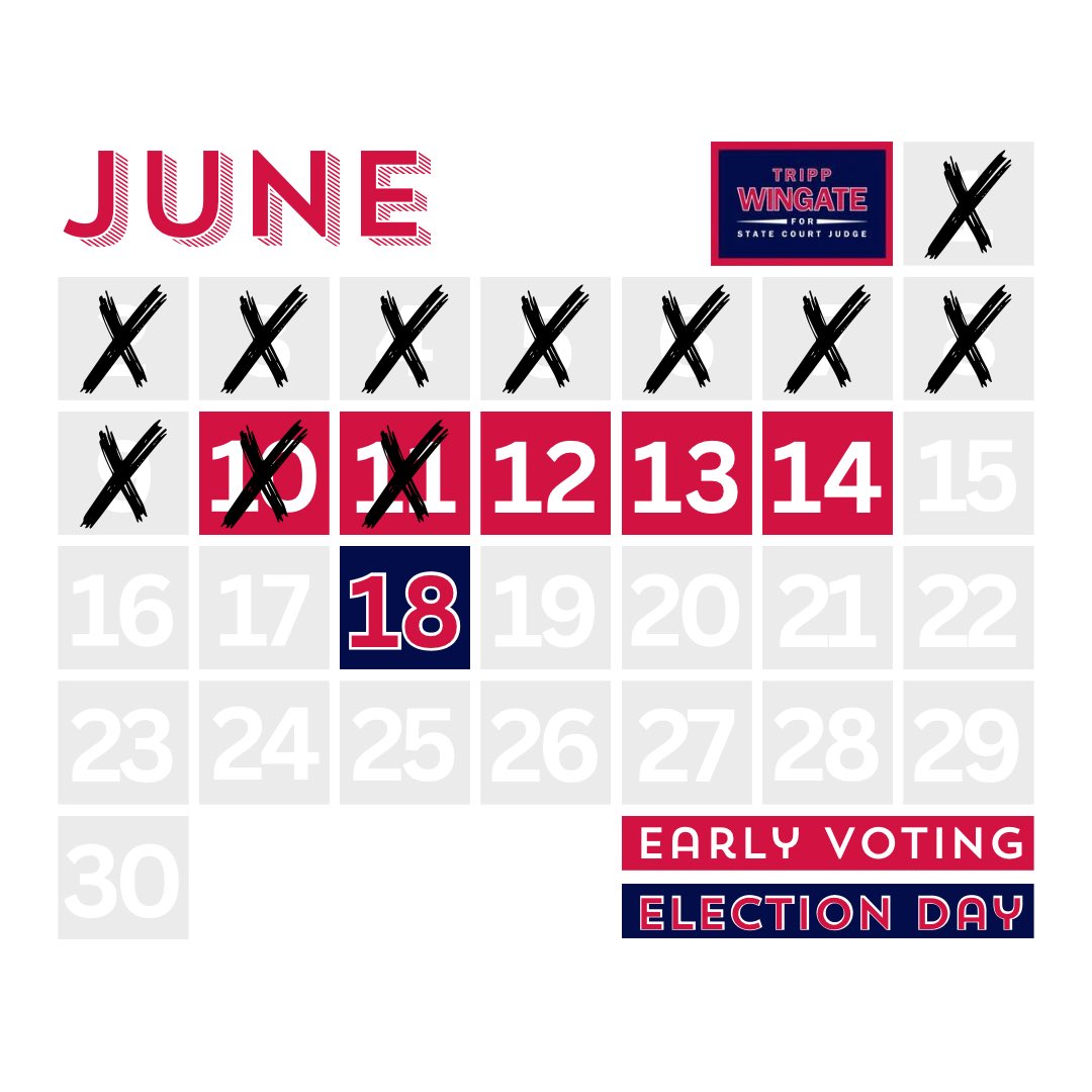 tripp_wingate's tweet photo. Only 3 days left in Early Voting! Vote early Wednesday, June 12 through Friday, June 14, from 9am-5pm. 
Early Voting locations:
1- North Hall Community Center 
2- Gainesville Civic Center 
3- Spout Springs Library

Your vote matters. Tell your friends or take them with you. https://t.co/0lOjLXI9Px