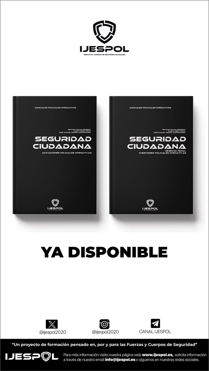 Ijespol2020's tweet photo. 🔴 PACK SEGURIDAD CIUDADANA

‼️ Ya disponible en nuestra web‼️

#GRUPOIJESPOL #IJESPOL #ALESPOL https://t.co/HtciweV6OT