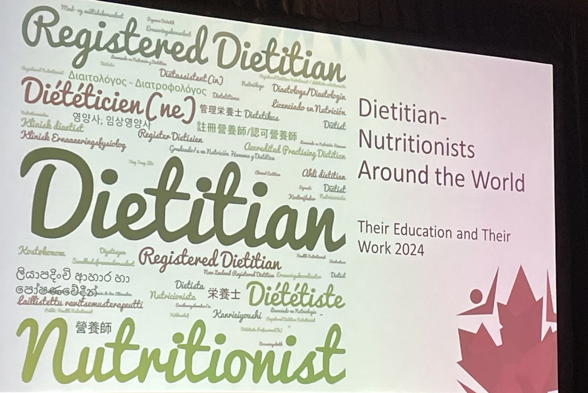 Jennifer Brown (@thebariatricrd) on Twitter photo #ICDN2024 Key messages
1) One title, many names
2) We’re growing
3) Professional standards
4) Practice settings are expanding
5) International training opportunities
#ICDA full report of the international dietitian-nutrition survey available in July
<a href="/DietitiansCAN/">Dietitians of Canada</a> #ICDN2024 Key messages
1) One title, many names
2) We’re growing
3) Professional standards
4) Practice settings are expanding
5) International training opportunities
#ICDA full report of the international dietitian-nutrition survey available in July
<a href="/DietitiansCAN/">Dietitians of Canada</a>