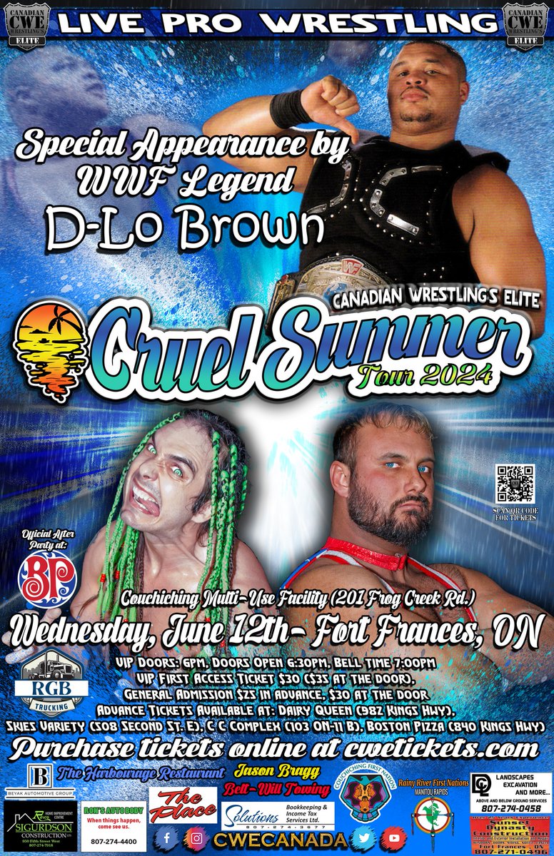 CWE Canada (@cwecanada) on Twitter photo TONIGHT! <a href="/CWECanada/">Canadian Wrestling's Elite</a> #FortFrances #Ontario Ft #WWF #Legend <a href="/dlobrown75/">D'Lo Brown</a> <a href="/HotshotDannyD/">Hotshot Danny Duggan</a> <a href="/shaunmartens/">Headline Shaun Martens</a> <a href="/AdrienBB_Burton/">Adrien Burton</a> <a href="/kevinjhcannon/">Kevin Cannon</a> <a href="/josh_cheeks/">Josh “Cheeks” Holliday</a> <a href="/lionwarriorab/">Bobby Sharp</a> & more! #cwe #wrestling TONIGHT! <a href="/CWECanada/">Canadian Wrestling's Elite</a> #FortFrances #Ontario Ft #WWF #Legend <a href="/dlobrown75/">D'Lo Brown</a> <a href="/HotshotDannyD/">Hotshot Danny Duggan</a> <a href="/shaunmartens/">Headline Shaun Martens</a> <a href="/AdrienBB_Burton/">Adrien Burton</a> <a href="/kevinjhcannon/">Kevin Cannon</a> <a href="/josh_cheeks/">Josh “Cheeks” Holliday</a> <a href="/lionwarriorab/">Bobby Sharp</a> & more! #cwe #wrestling