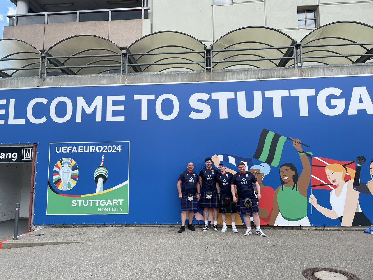 Jailender's tweet photo. @RossCounty Staggies have arrived in Stuttgart #NewTops #Euro24 https://t.co/xxZs8c7vdl