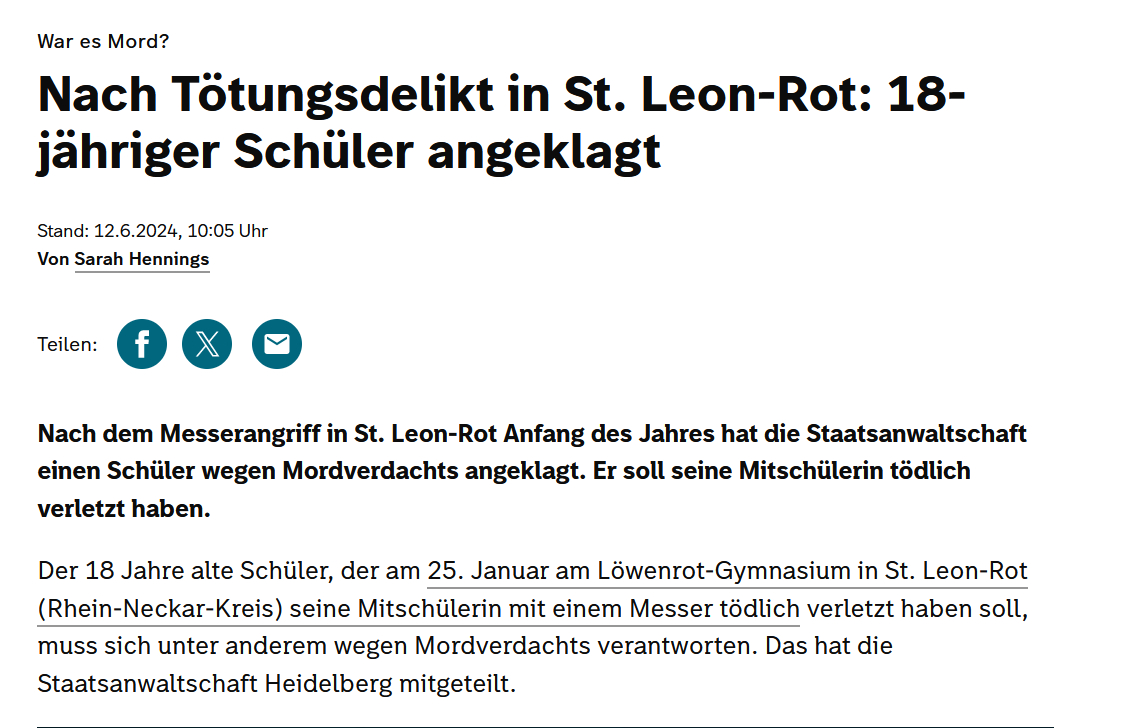 FakeDoctorReal1's tweet photo. Ein #MesserMord geschieht mitten in Deutschland und kein #FCKAFD Nazi / #FakeNius Propagandist schreit auf? Warum interessiert diesen Mord niemanden?
#StLeonRot #Femizid
https://t.co/GtiDqqrYX6 https://t.co/vXxyHEwcyD