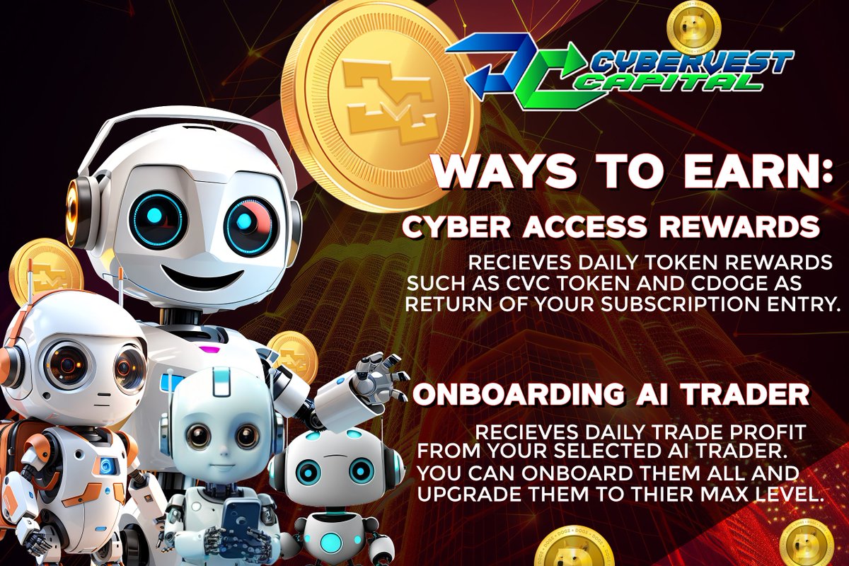 Cybervestintl's tweet photo. Unlock multiple earning opportunities with Cybervest Capital! 🚀✨ 

Earn daily token rewards through Cyber Access Rewards, and maximize your profits with our AI Traders. Join now for hassle-free, risk-free trading! #CybervestCapital #CryptoTrading #AITrading https://t.co/3J2mNJk8CX