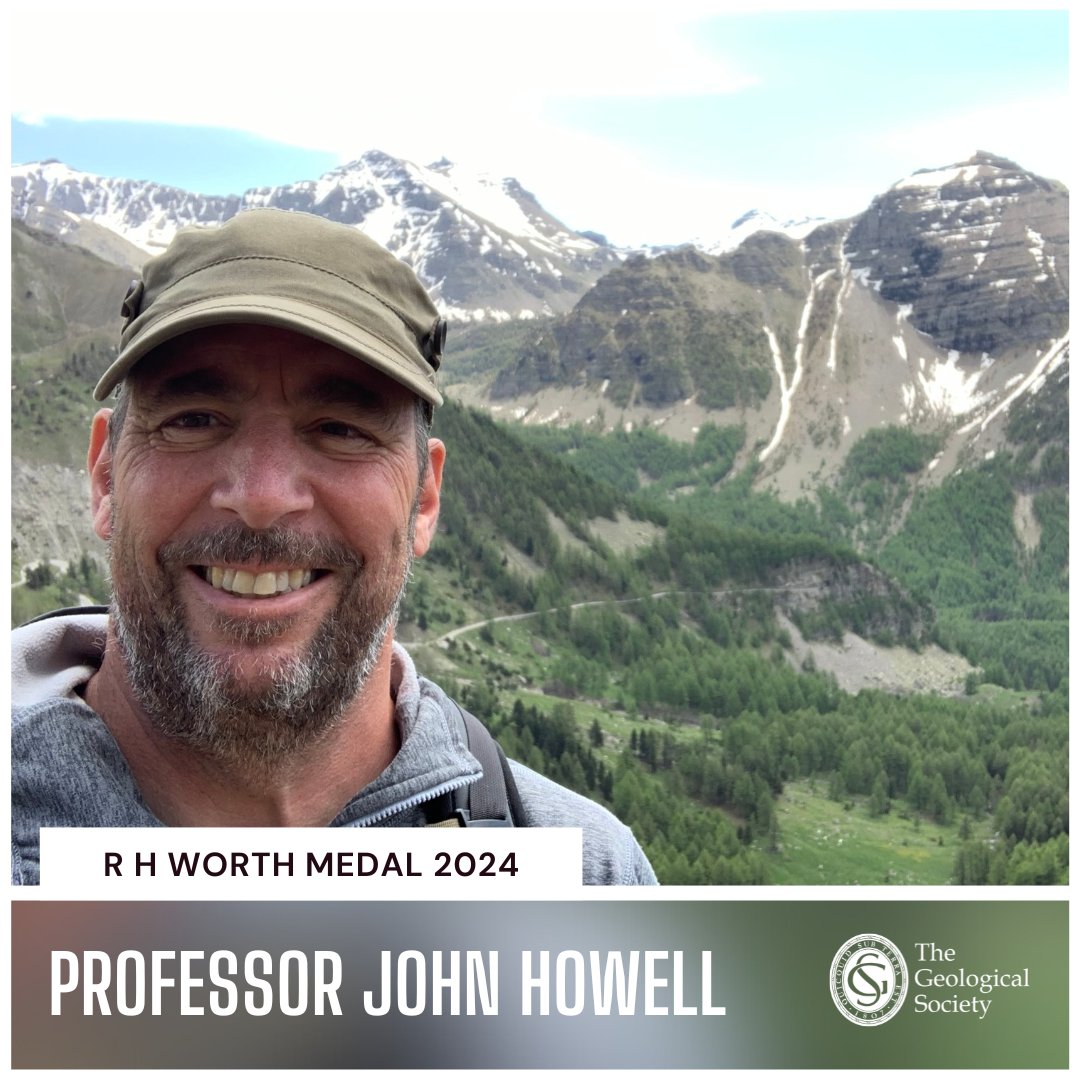 The R H Worth Medal is awarded to Professor John Howell!

John is a Professor of Virtual Geoscience <a href="/aberdeenuni/">University of Aberdeen</a>, where he communicates the natural world to a wider audience. This medal recognises achievements in outreach, public engagement and education. Well done <a href="/Virtualgeol/">John Howell</a>!