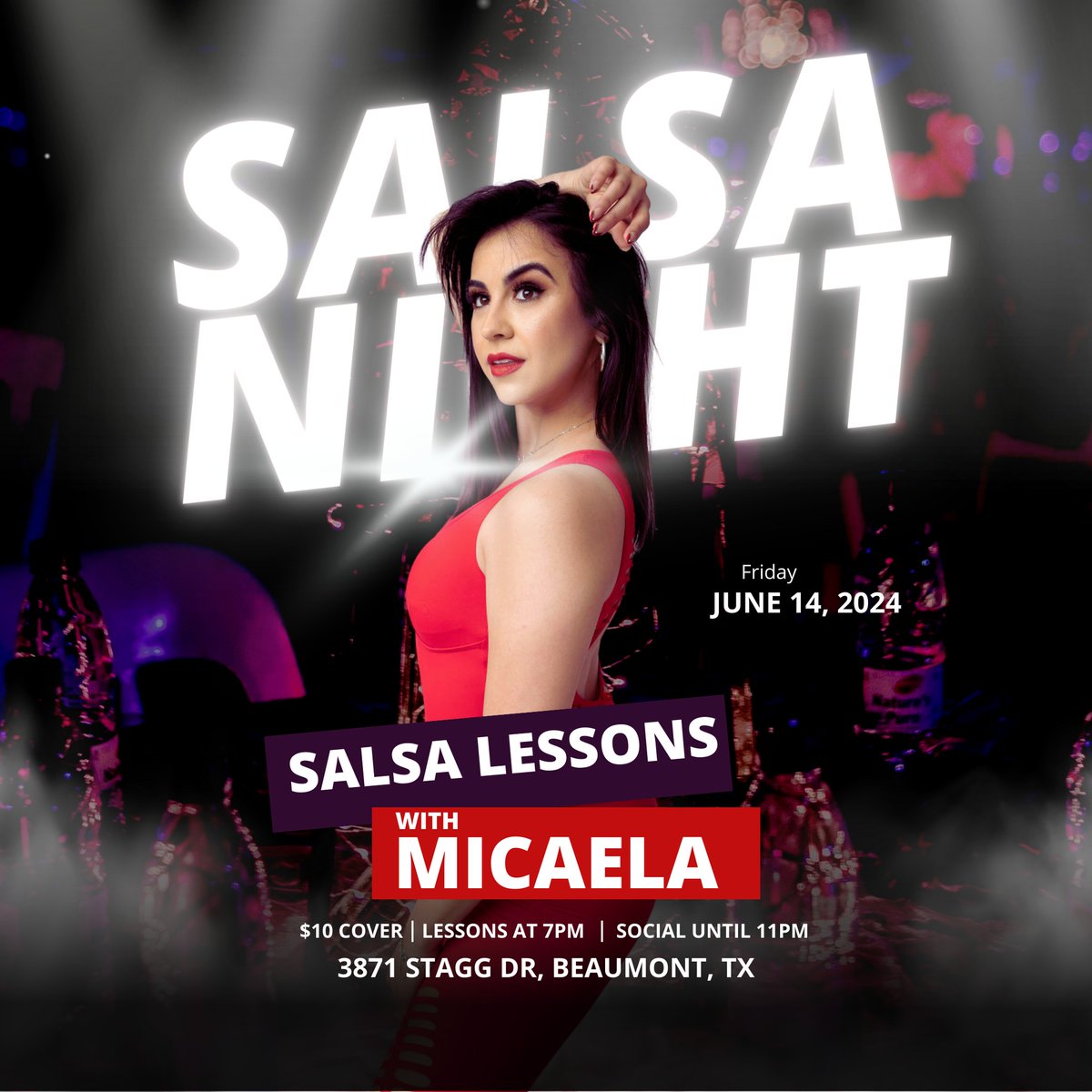 gordonswilliams's tweet photo. Let's get back to #Salsa Night at Modelo’s Sports Cantina this Friday, 6.14.24! $10.00 Admission (Cash Preferred) to enter the dance floor. 7 pm -#LatinDance #Lessons 8 pm #Socialdancing to #salsa, #bachata, &amp; #merengue! #bailemosbeaumont #setxsalseros #danceislife #BeaumontTx https://t.co/9vLuz3TDZC