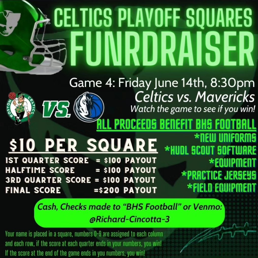 Game 4 Squares still available! 4 payouts...