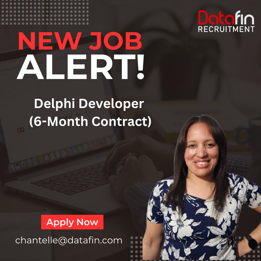 DatafinSA's tweet image. A dynamic Retail Group seeks to fill a 6-Month Contract role for a highly skilled Delphi Developer who will be responsible for developing, maintaining, and enhancing software applications.
Apply here - datafin.com/job/delphi-dev…
#delphideveloper #datafinrecruitment