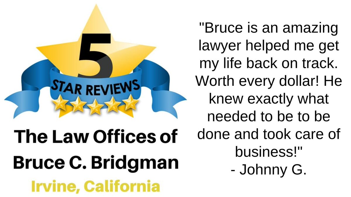 bcblawgroup's tweet photo. CLIENT REVIEW OF THE LAW OFFICES OF BRUCE C. BRIDGMAN:

If we can help you, even if it's just to answer a question, please feel free to call our office anytime at (949) 679-4250. We're here for you!

#Irvine #OrangeCounty #Lawyer #Attorney https://t.co/2aqefRkGMf