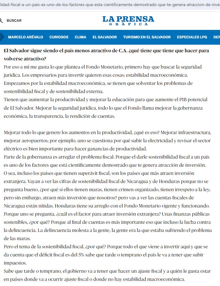 OBRodr's tweet image. El Salvador - #Macroeconomía

Muy importante saber explicar los problemas de la economía.

Mauricio Choussy lo explica muy bien en esta entrevista de LPG.

Ahí está el diagnóstico.
Ahora toca diseñar de forma consistente  la política económica.
 laprensagrafica.com/economia/ENTRE…