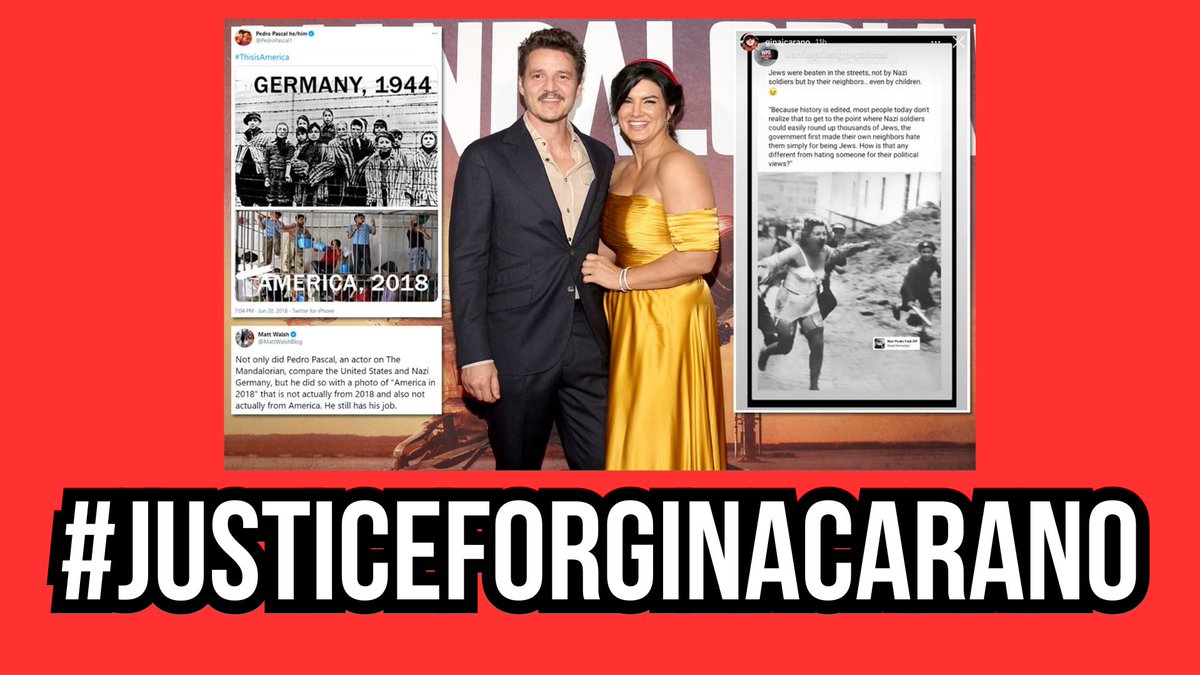ginacaranonet's tweet photo. One kept their job at @starwars/@disney. The other was publicly fired and shamed with the world watching.

The #JusticeForGinaCarano trend event starts NOW. Let's get talking to raise awareness of the @X/@elonmuskADO backed legal case of @ginacarano.

https://t.co/GHKG8JqSYR https://t.co/3Te5xmEKUa