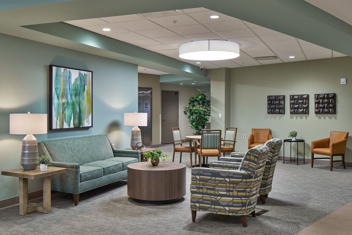FSPArchitects1's tweet image. ShorePointe Health &amp;amp; Rehabilitation Center recently underwent a renovation and addition of a state-of-the-art rehabilitation gym, full-service café, and 78 private suites. Other services include a hair salon, on-site Starbucks, and an ice cream parlor. #healthandwellness