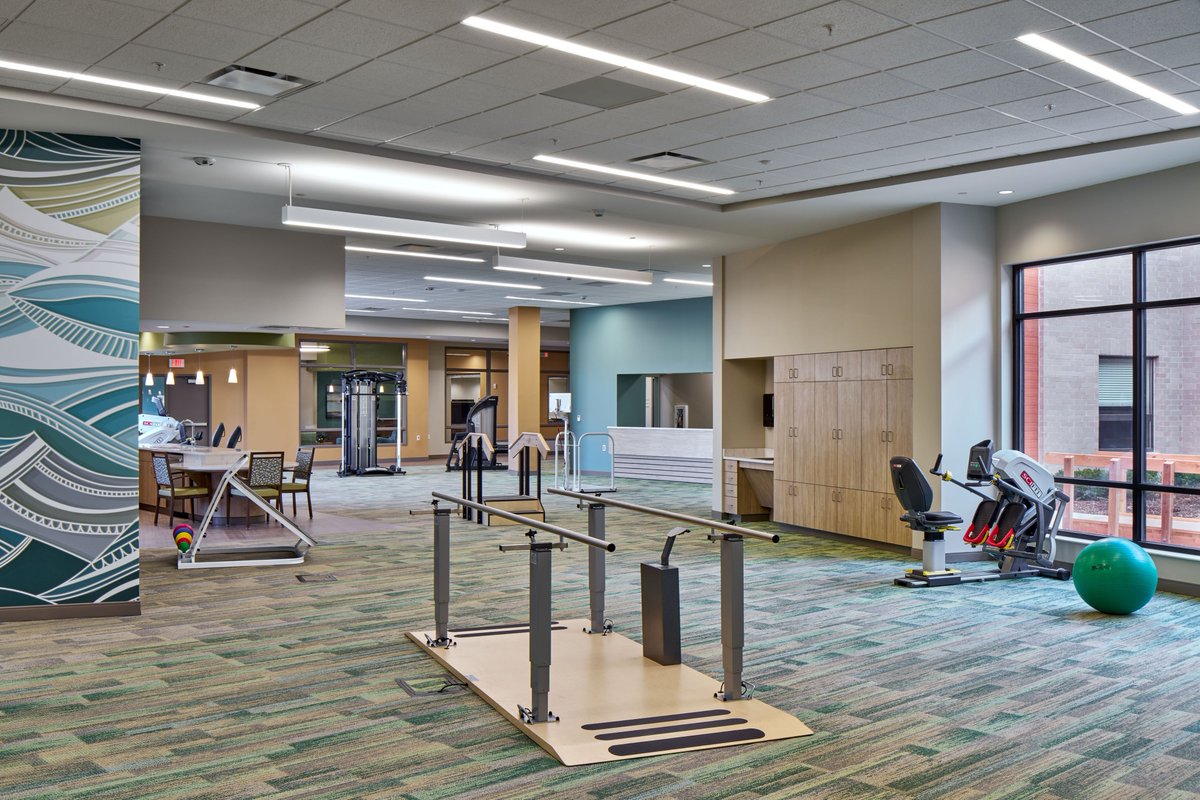 FSPArchitects1's tweet image. ShorePointe Health &amp;amp; Rehabilitation Center recently underwent a renovation and addition of a state-of-the-art rehabilitation gym, full-service café, and 78 private suites. Other services include a hair salon, on-site Starbucks, and an ice cream parlor. #healthandwellness