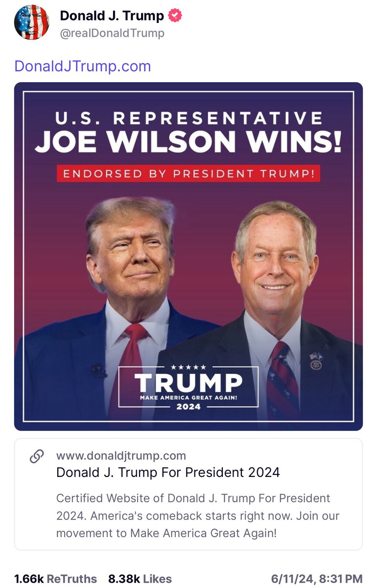 Joe Wilson for Congress (@teamjoewilson) on Twitter photo Grateful for your continued support Mr. President! Grateful for your continued support Mr. President!