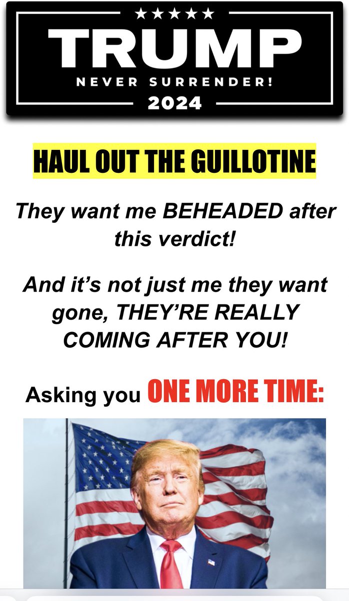 Acosta's tweet photo. Trump’s latest fundraising appeal says “haul out the guillotine” https://t.co/Te60mIcyFW
