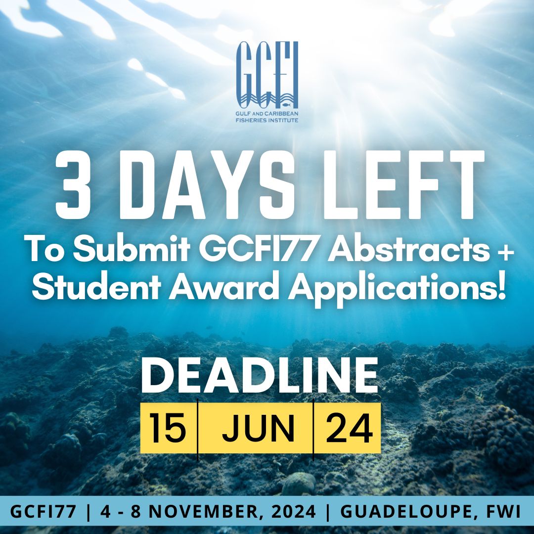 Fadilah Ali (@fadilahzali) on Twitter photo Only THREE days left to get your abstracts submitted for #GCFI77. More information is available on the GCFI77 Conference Page: gcfi.org/gcfi77
All Abstracts should be submitted via the GCFI Portal: gcfi.org/account/submit…
<a href="/gcfi_fisheries/">GCFI</a> Only THREE days left to get your abstracts submitted for #GCFI77. More information is available on the GCFI77 Conference Page: gcfi.org/gcfi77
All Abstracts should be submitted via the GCFI Portal: gcfi.org/account/submit…
<a href="/gcfi_fisheries/">GCFI</a>
