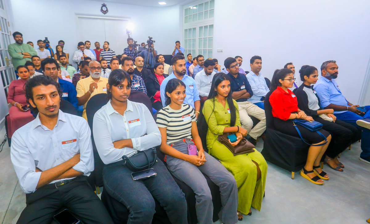 RajapaksaCenter's tweet photo. Udana Warnakulasooriya, COO, Jaro (Pvt) Ltd. &amp; Savindya Edirimanna, Undergraduate, UOC, shared their inspiring journeys &amp; invaluable insights at the “Who I Am” event held yesterday at the MR Center, Colombo. The event was well attended by like-minded young professionals. https://t.co/MoGzHML7ZU