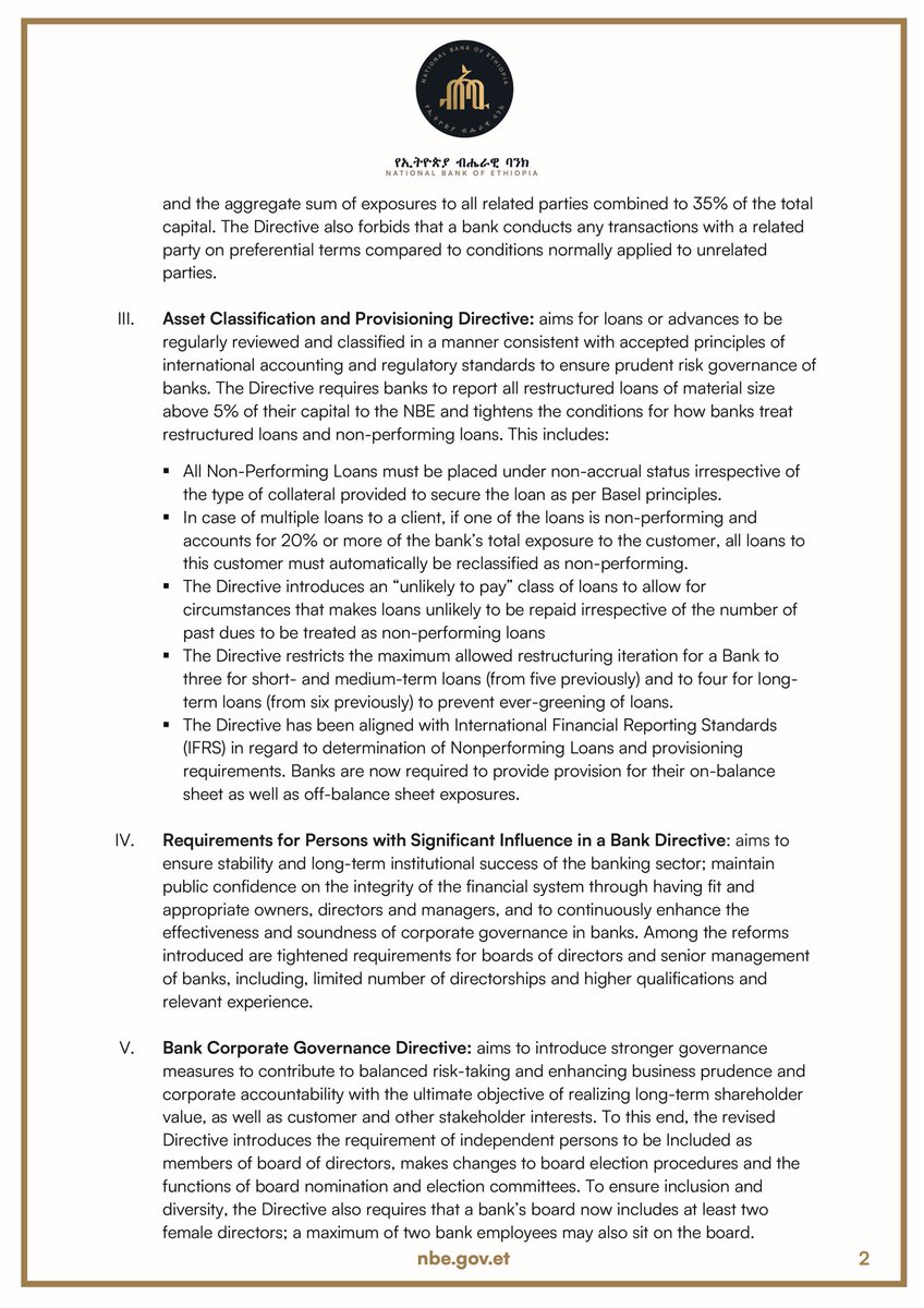The National Bank of Ethiopia Introduces Strong Reform Measures to Strengthen the Framework for Financial Sector Oversight

nbe.gov.et/mandates/direc…