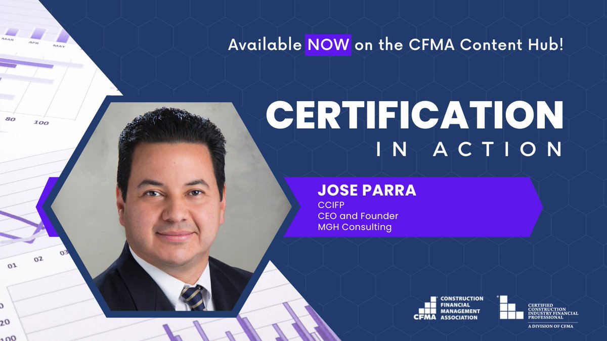 "[The CCIFP] provides the necessary trust for the clients, bonding companies, banks, and CPA firms." Learn about the value of the CCIFP for those who serve the construction industry from Jose Parra, CEO &amp; Co-Founder of MGH Consulting ➤ cfma.org/articles/certi…
