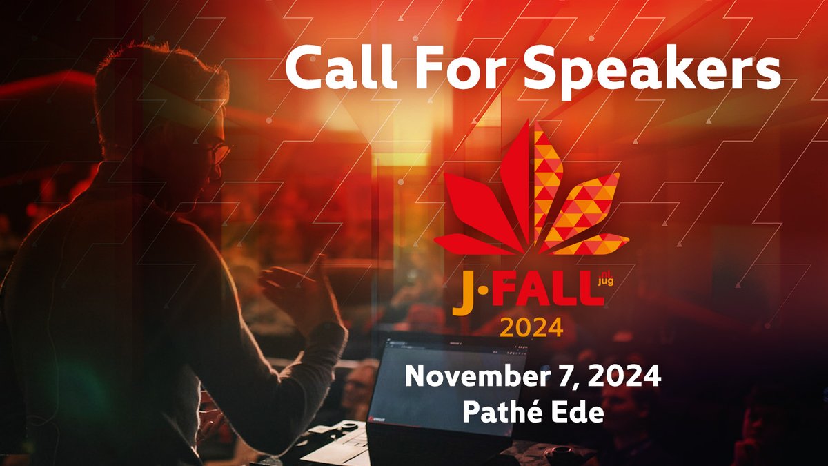 📢 Calling all Java experts! Share your insights at J-Fall 2024 on Nov 7th. Submit your proposals now and join an incredible lineup at Pathé Ede! 
 J-Fall 2024 CFP: sessionize.com/jfall24

#CallForSpeakers #JFall2024 #Java #Conference #NLJUG #C4P #CFP