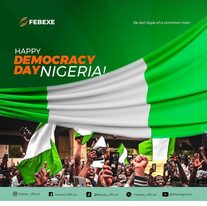 Febexe_official's tweet photo. At Febexe, we believe in the power of democracy and the freedom it brings to innovate, connect, and grow. Join us in celebrating Democracy Day as we honor the principles of equality, justice, and freedom that empower us all.
#Febexeglobal
#CelebrateDemocracy https://t.co/K5ZhYNL9N8