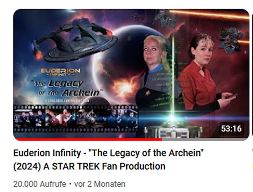 20.000 Klicks für unseren letzten #Euderion Film 🥳. Wir wollen uns bei euch allen für das einschalten und die vielen netten Kommentare bedanken.
Mit 20k Klicks ist "Das Vermächtnis der Archein" innerhalb von nur zwei Monaten zu unserer erfolgreichsten Episode geworden.
#fanfilm