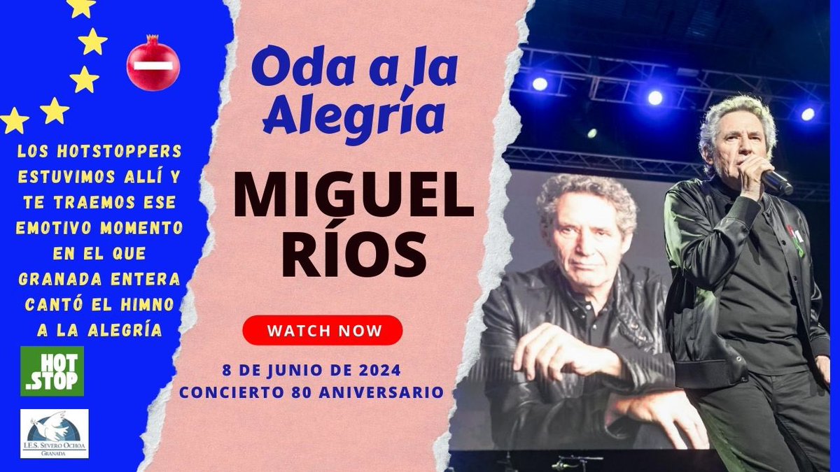 ConcursoHotStop's tweet photo. Os dejamos con un cacho del concierto de 80 aniversario de Miguel Ríos al cual asistió nuestra profesora Nuria calvo y quiso mandar un saludo a todos los Hotstoppers.
Podéis continuar viéndolo a través de este enlace en nuestro canal de Youtube.
https://t.co/9CY1Doqvf4
+ https://t.co/Uevf2SsE40