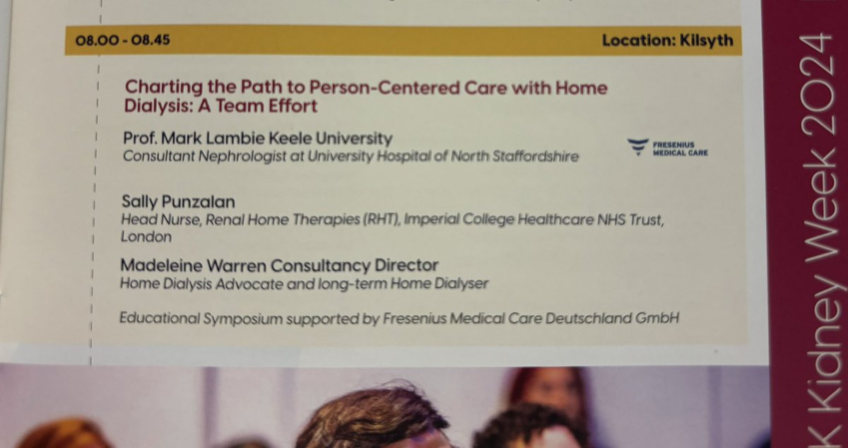 queenofdialysis's tweet photo. Looking forward to presenting at tomorrow’s breakfast symposium at #UKKW2024 in Edinburgh about how we address the culture of care and barriers to increasing #homedialysis I will not be accepting conference dinner hangovers as an excuse for non-attendance 😂 #bringcoffee https://t.co/jyIJKb797a