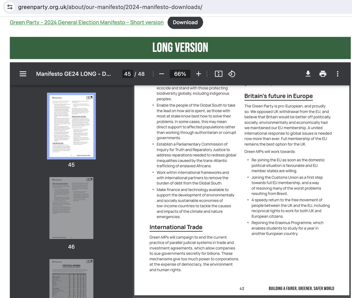 A ha, this is what I was looking for #clarity on the #EU from <a href="/TheGreenParty/">The Green Party</a> = no more excuses not to #votegreen2024 @emmabuckmaster #burystedmunds #GE2024