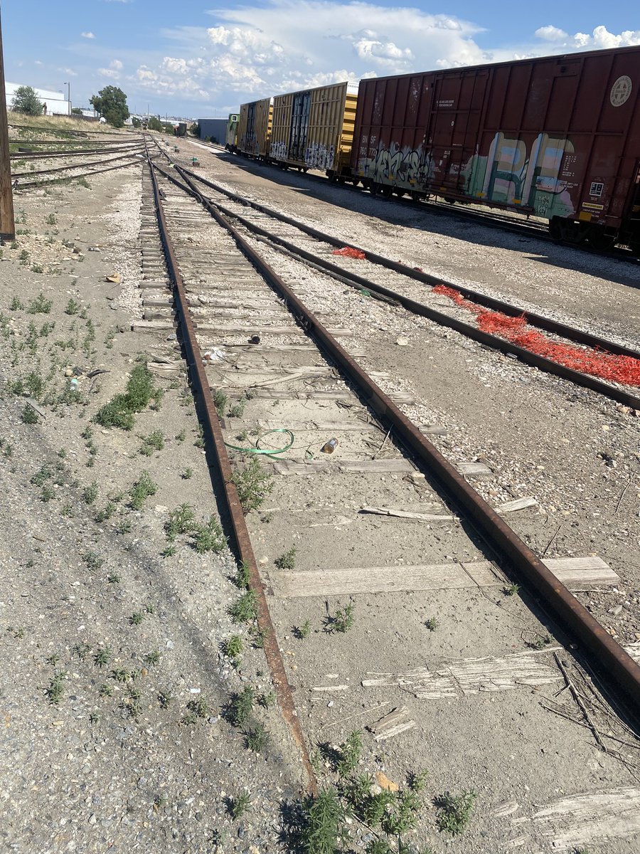 Did a thing yesterday.   After doing super adult things because we’re old, my wife suggested we go visit some native dual gauge industrial trackage remaining in Denver!   Three sections here with 3 rails still spiked down! #narrowgauge