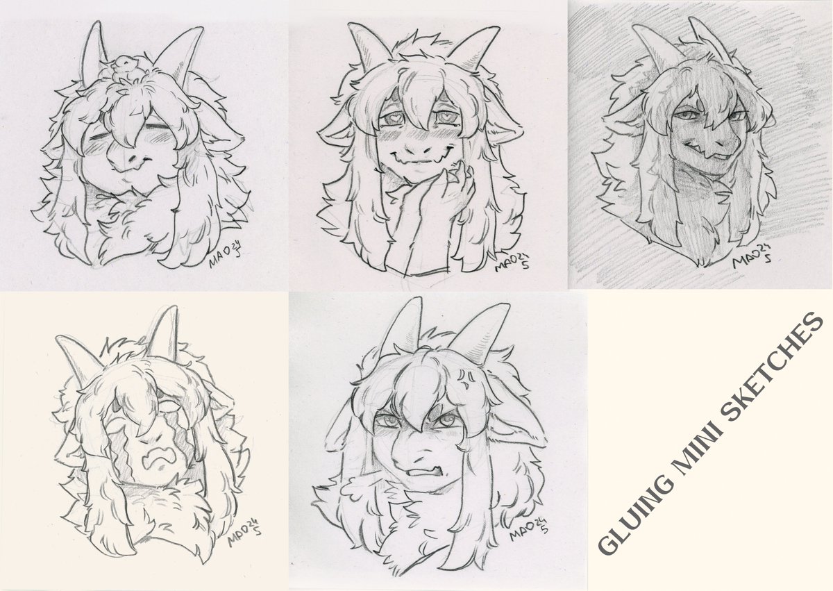 MaoMaoshan's tweet photo. Sketches on mini papers for @NixAtis https://t.co/s1Tzbc0aGO